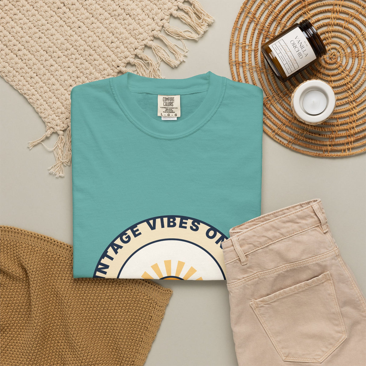 Vintage Vibes Only T-Shirt — Retro Sunrise Graphic Tee