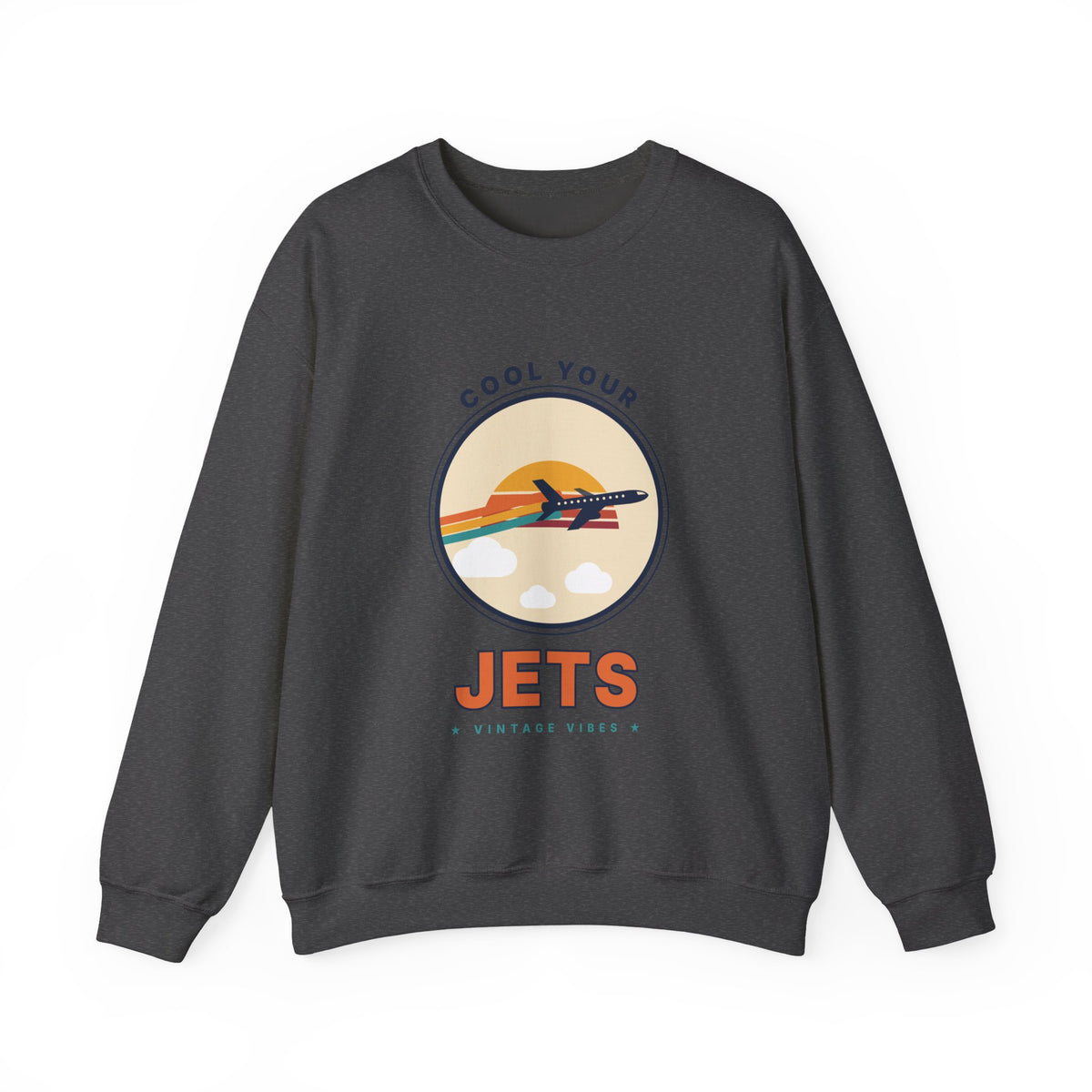 Jets Vintage Airplane Crewneck Sweatshirt – "Cool Your Jets" Retro Aviation Tee
