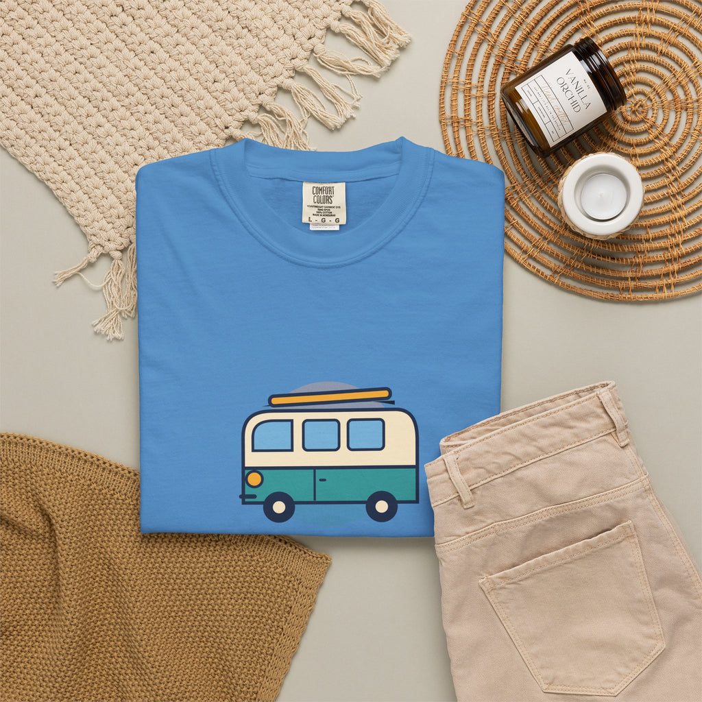 Happy Camper T-Shirt — Retro Campervan Graphic Tee for RV & Camping Lovers