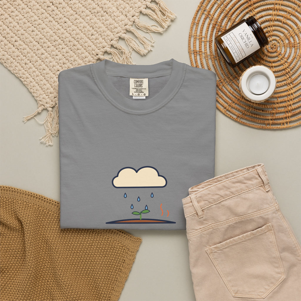 Petrichor Graphic T-Shirt — 'Petrichor: the smell of rain on dry earth' Retro Rain Design
