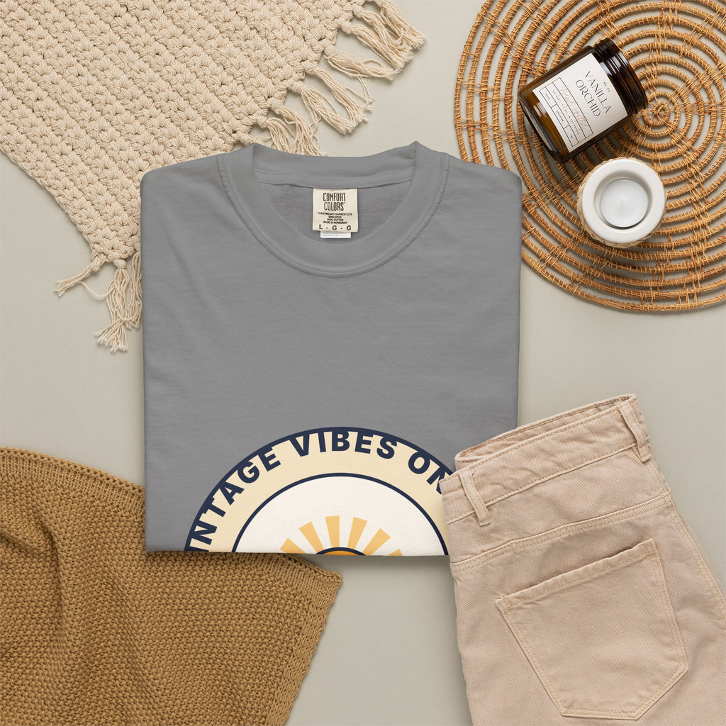 Vintage Vibes Only T-Shirt — Retro Sunrise Graphic Tee