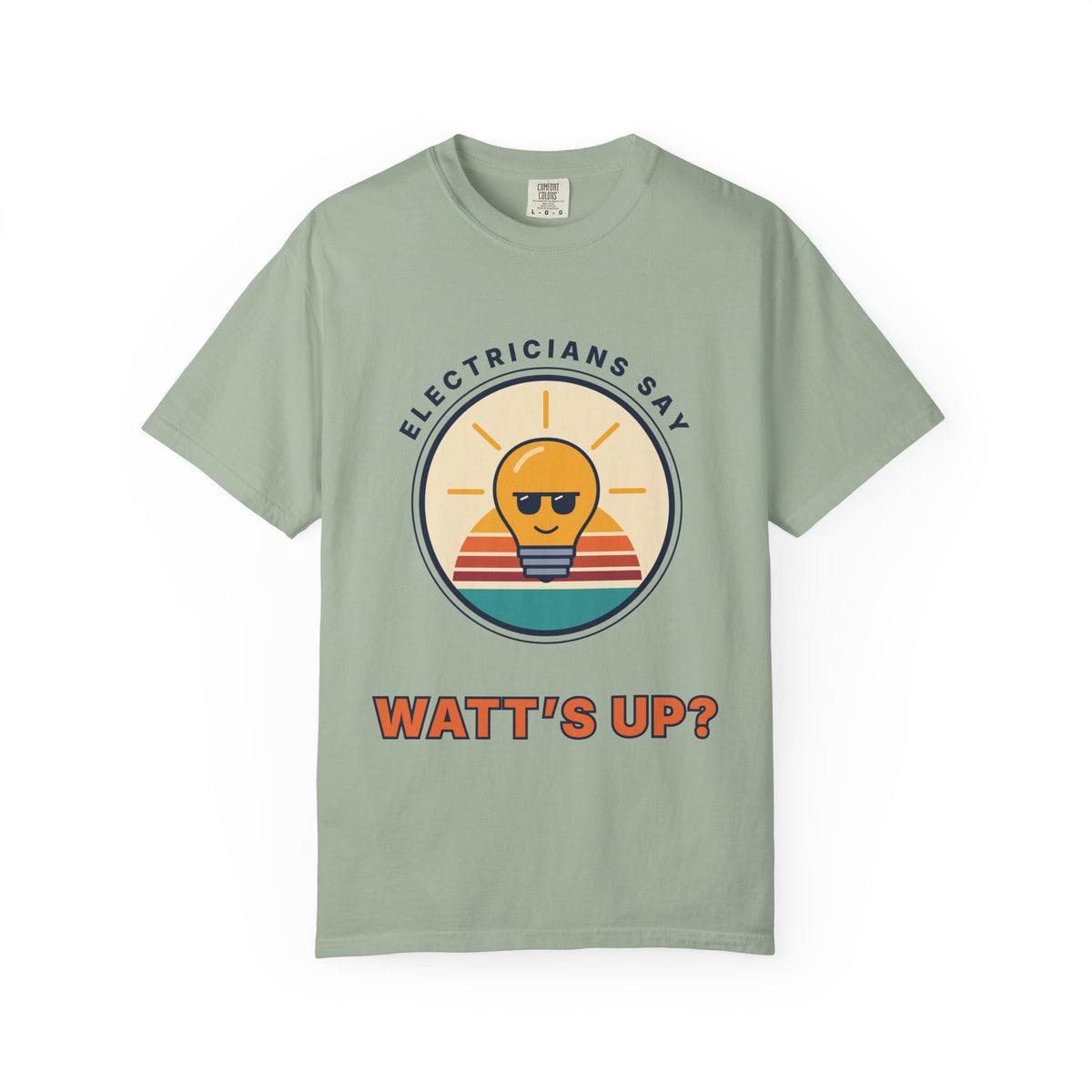 Electrician 'Watt's Up?' T-Shirt — Funny Retro Sunlight Bulb Tee
