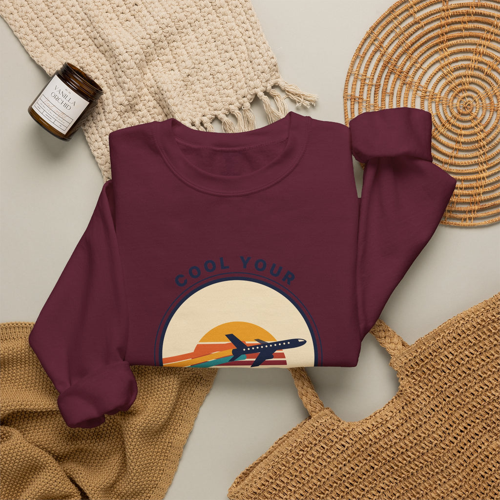 Jets Vintage Airplane Crewneck Sweatshirt – "Cool Your Jets" Retro Aviation Tee
