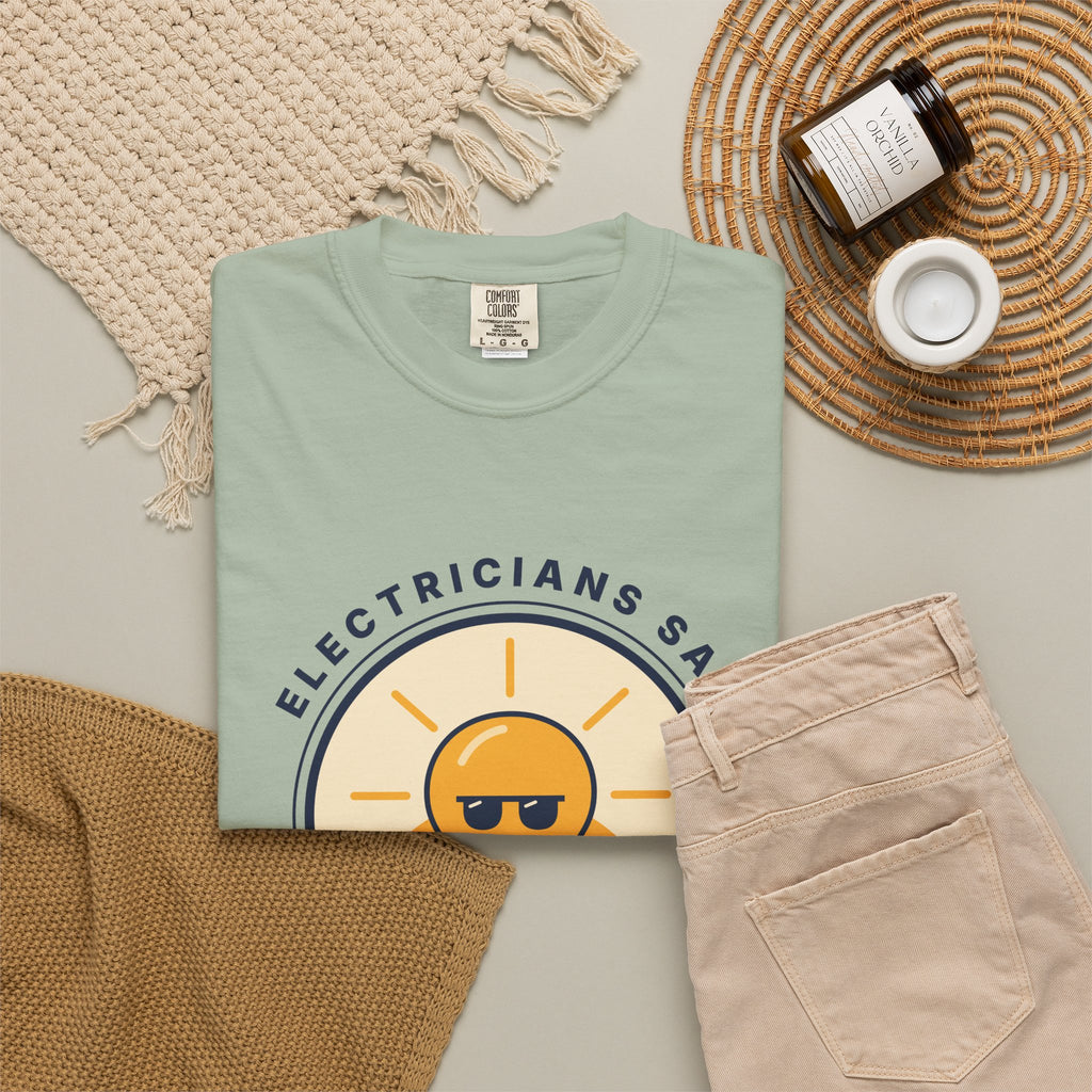 Electrician 'Watt's Up?' T-Shirt — Funny Retro Sunlight Bulb Tee