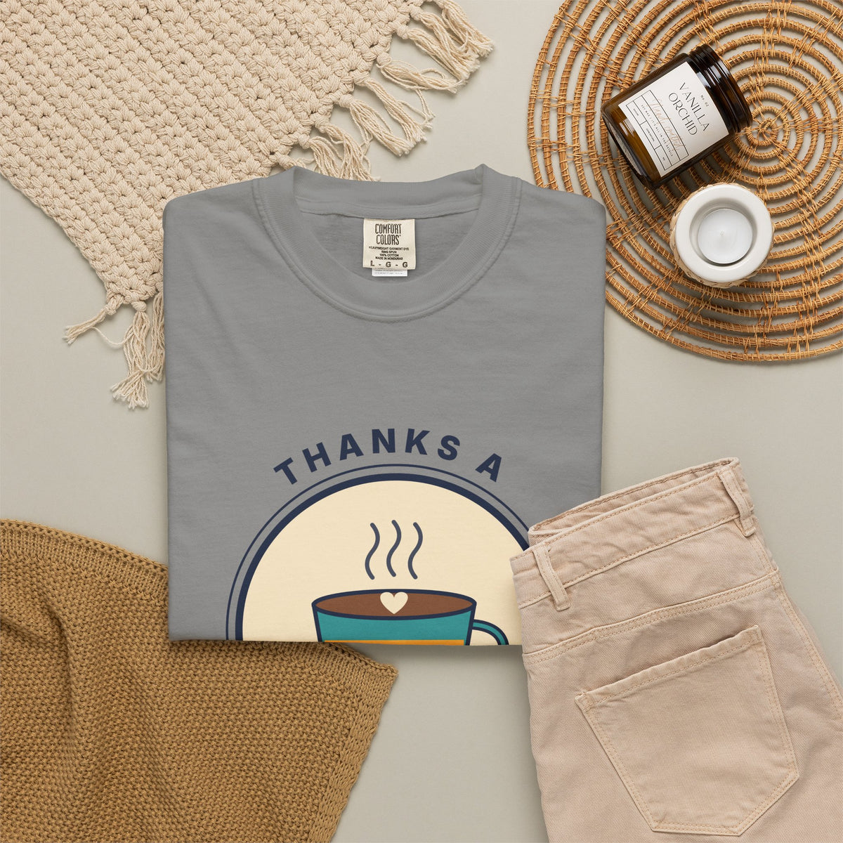 Thanks a Latte Coffee Lover Graphic T-Shirt