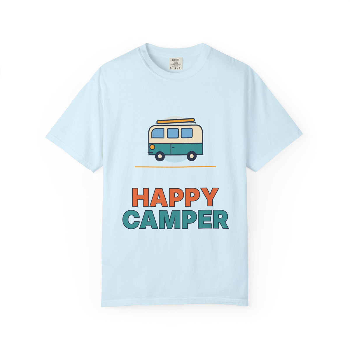 Happy Camper T-Shirt — Retro Campervan Graphic Tee for RV & Camping Lovers