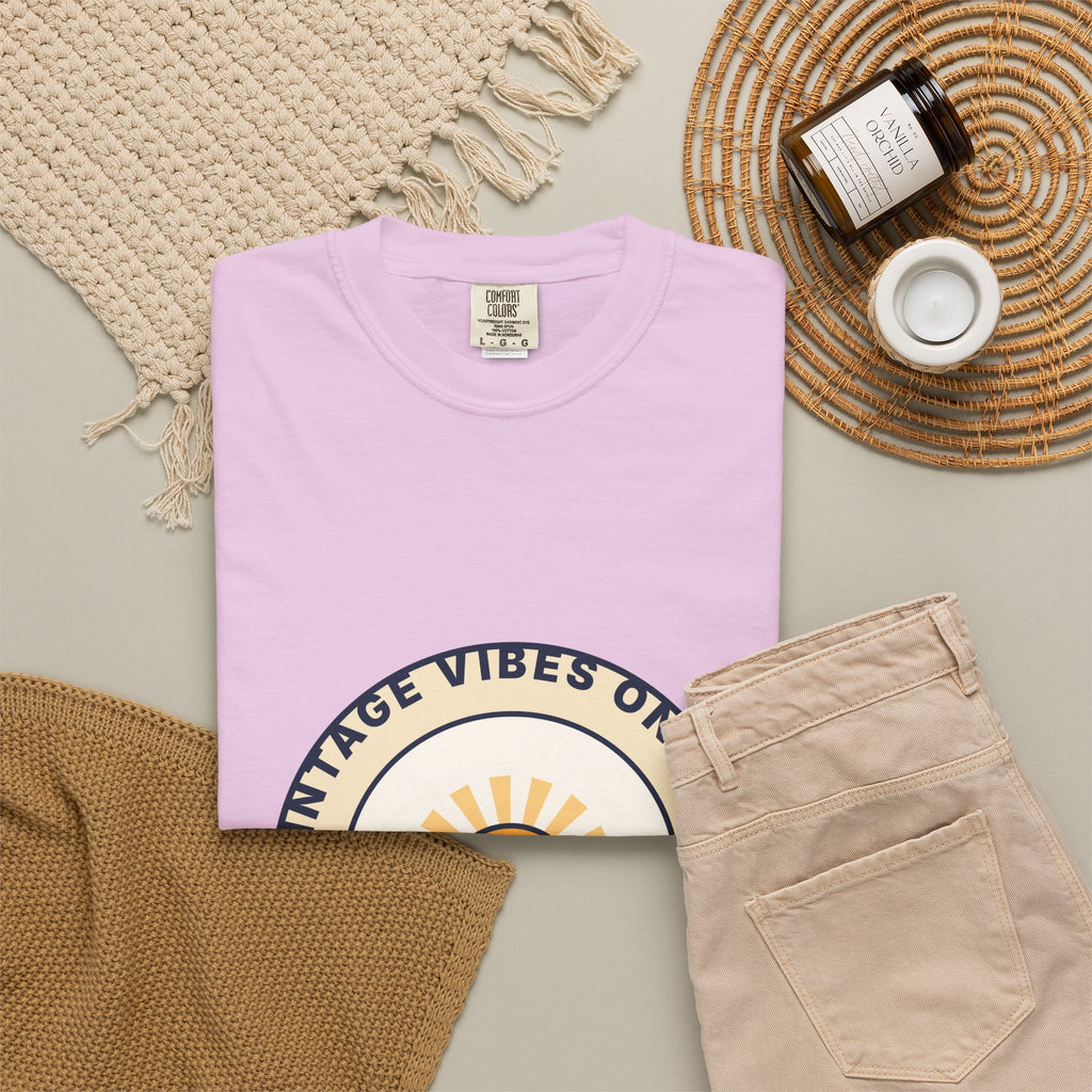 Vintage Vibes Only T-Shirt — Retro Sunrise Graphic Tee