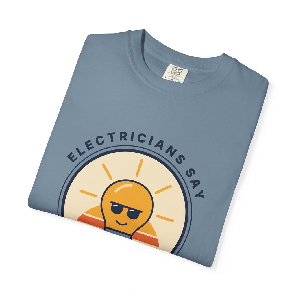 Electrician 'Watt's Up?' T-Shirt — Funny Retro Sunlight Bulb Tee