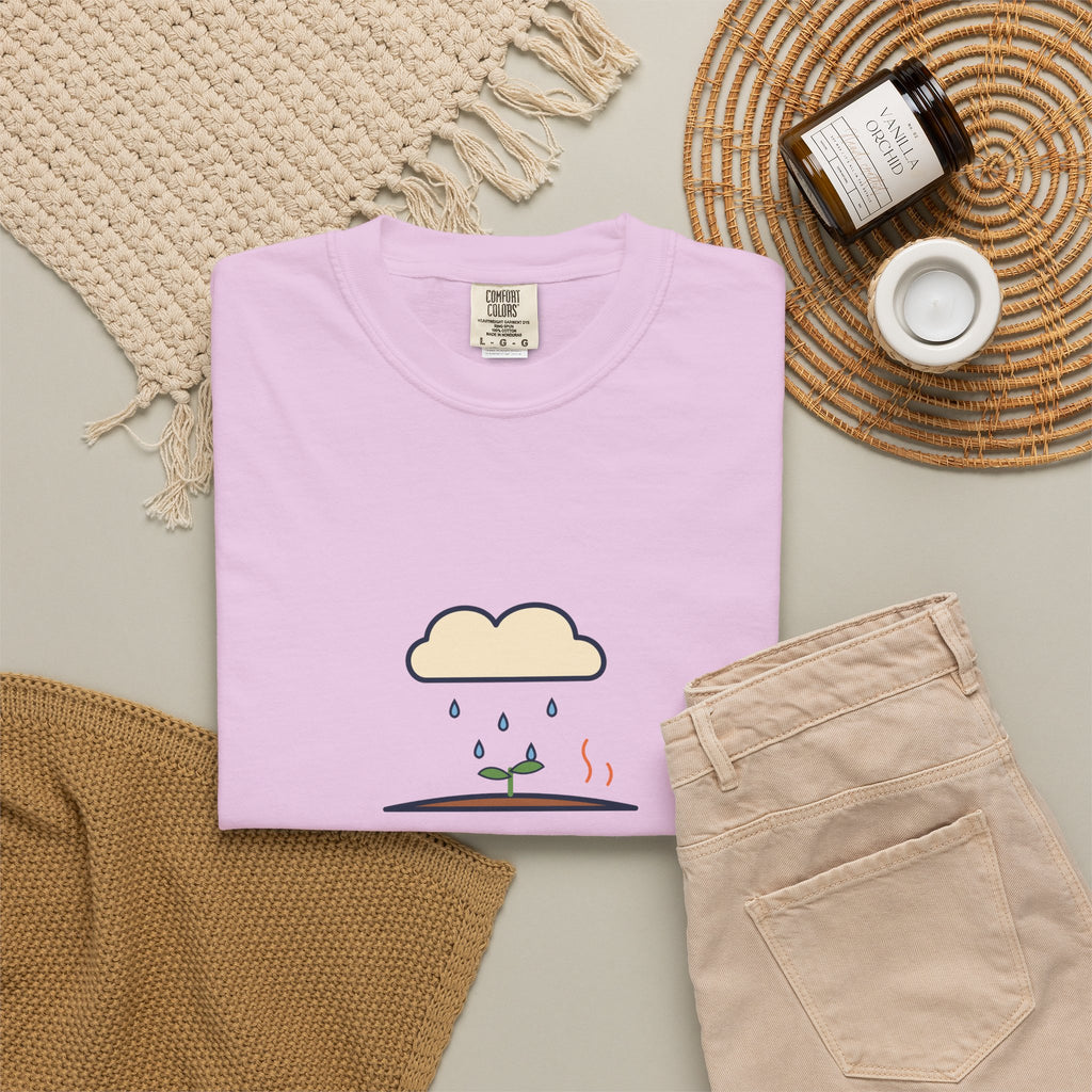 Petrichor Graphic T-Shirt — 'Petrichor: the smell of rain on dry earth' Retro Rain Design